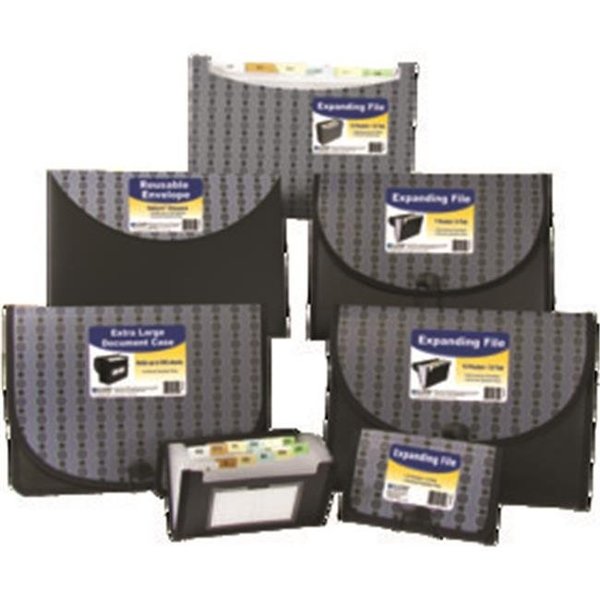 C-Line Products C-Line Products 56512 Fashion Circles Expanding File Document Case 13x9.5x.75 Black-Gray 56512